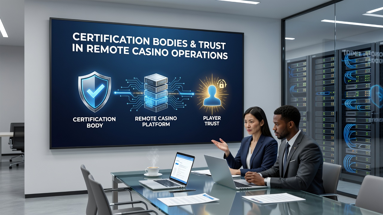 Certification bodies reviewing remote casino systems and security protocols