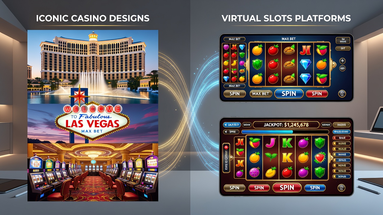 Digital slot interface elements mirroring casino floor layouts