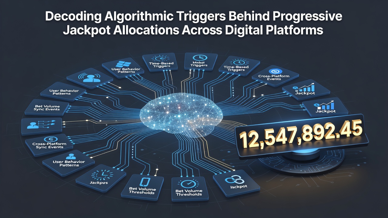 Diagram showing data flows and trigger points in progressive jackpot algorithms used by online gaming operators