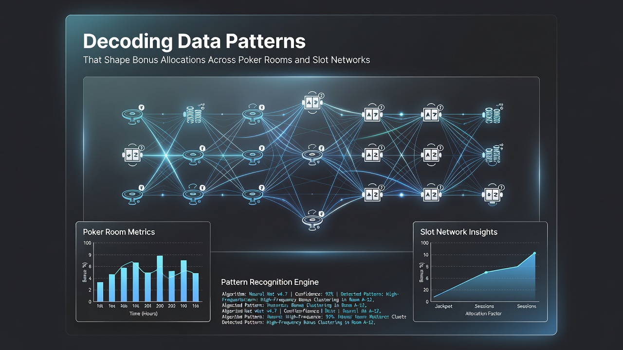 Infographic illustrating regional differences in bonus allocation algorithms for poker and slot platforms