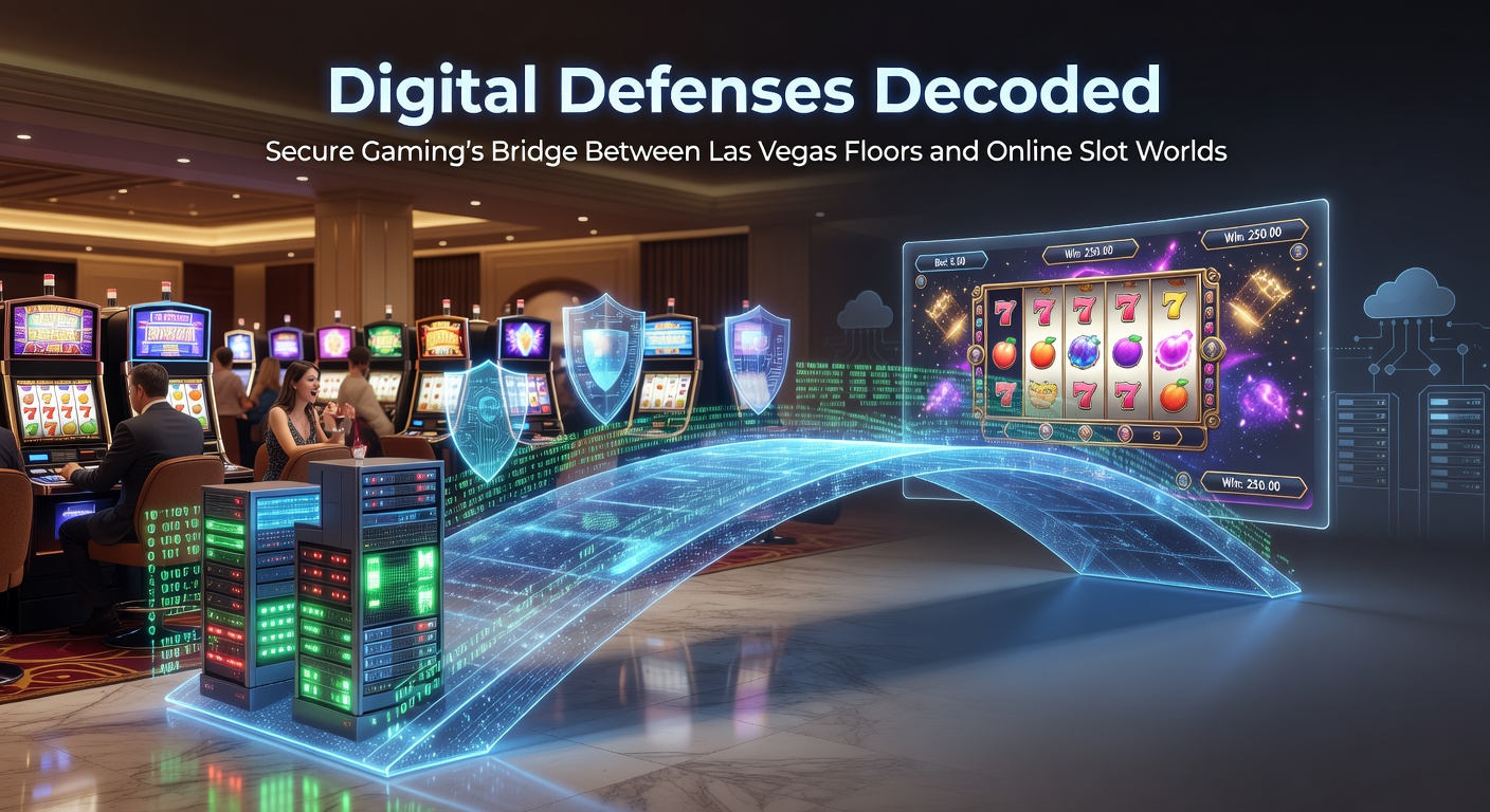Vibrant Las Vegas casino floor packed with slot machines under bright lights, mirroring the high-stakes energy of secure online gaming environments