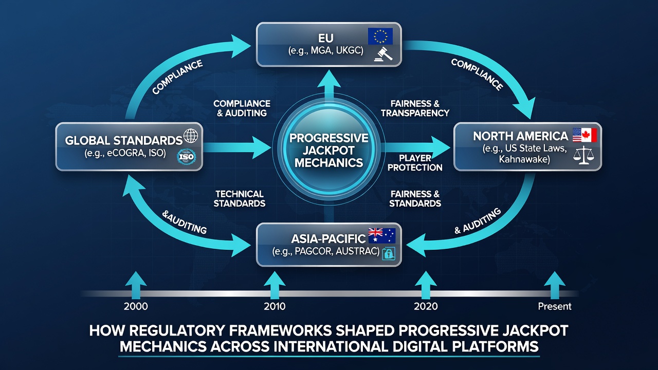 Screenshot of regulatory compliance dashboard for international jackpot management
