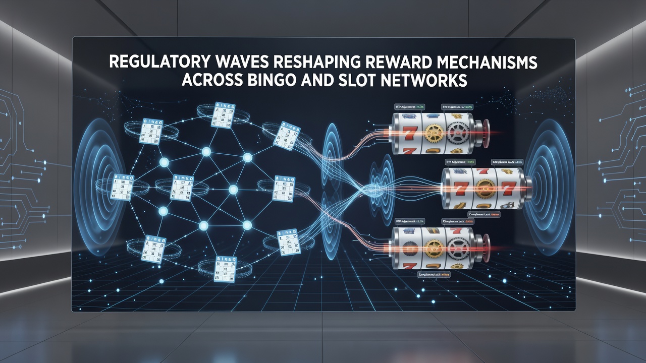 Network dashboards displaying updated reward parameters for bingo and slot platforms under new regulations