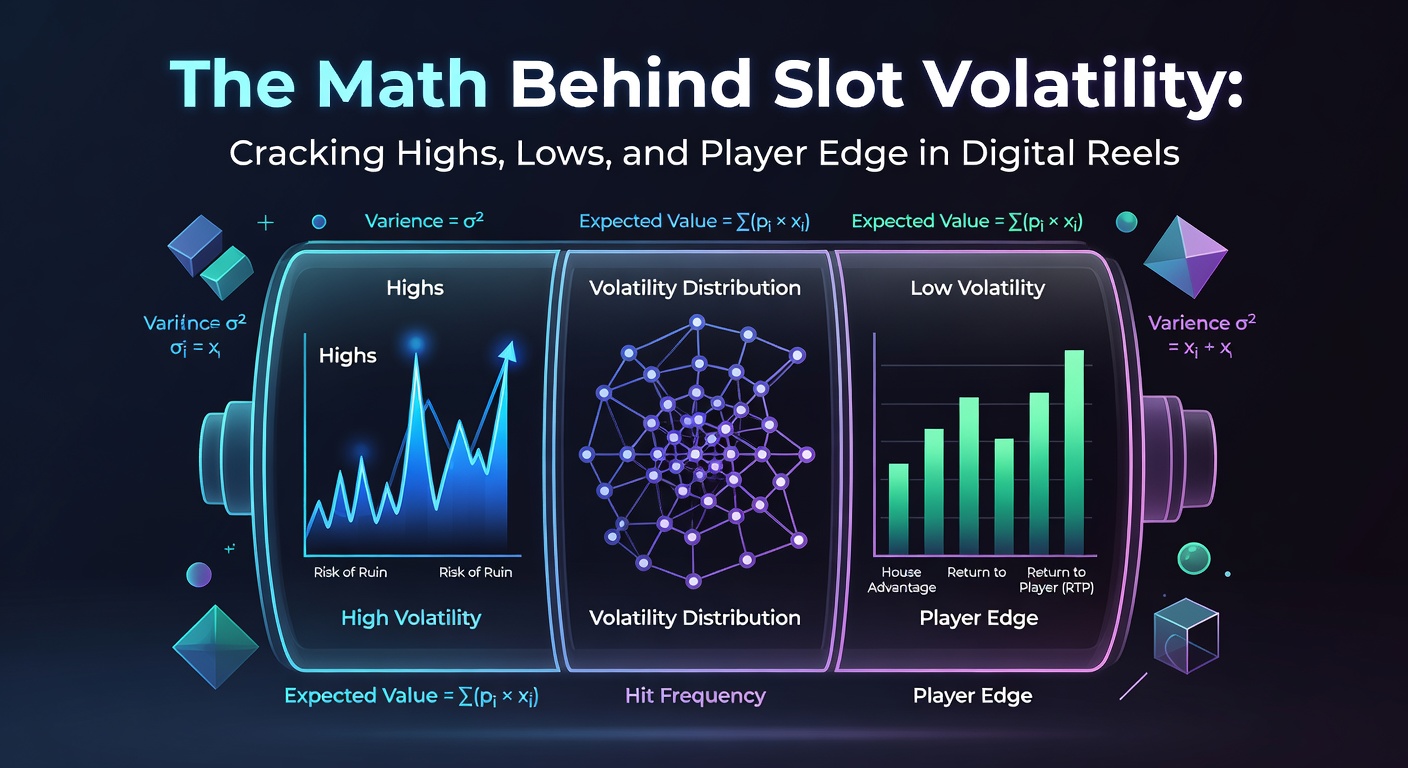 Graph illustrating slot machine volatility curves with high and low variance payout distributions